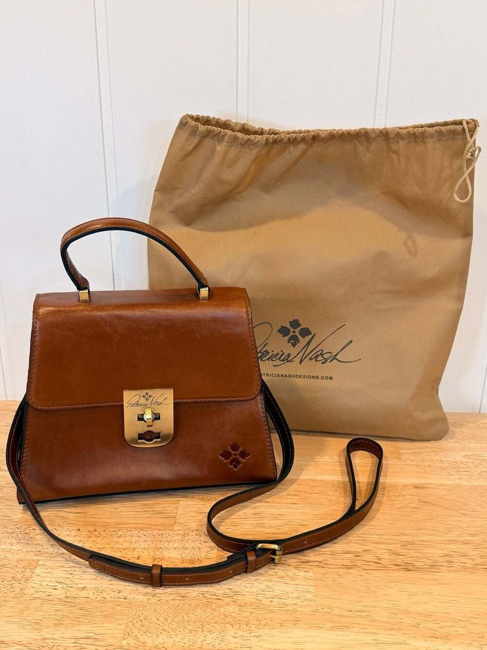 Patricia Nash Heritage Carisbrooke Leather Satchel Crossbody Bag